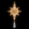 Lighted Frosted Clear and Gold Scroll Star of Bethlehem Christmas Tree Topper - 11" - Clear Lights